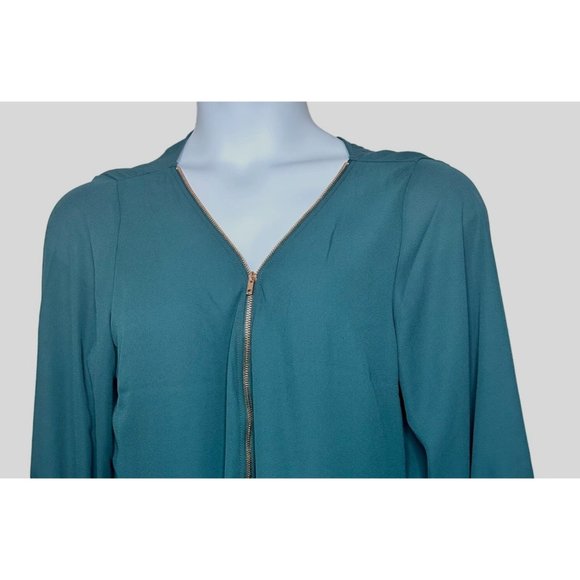 CITY CHIC WOMENS ZIP NECKLINE TOP IN JADE SIZE 18 - Picture 5 of 8